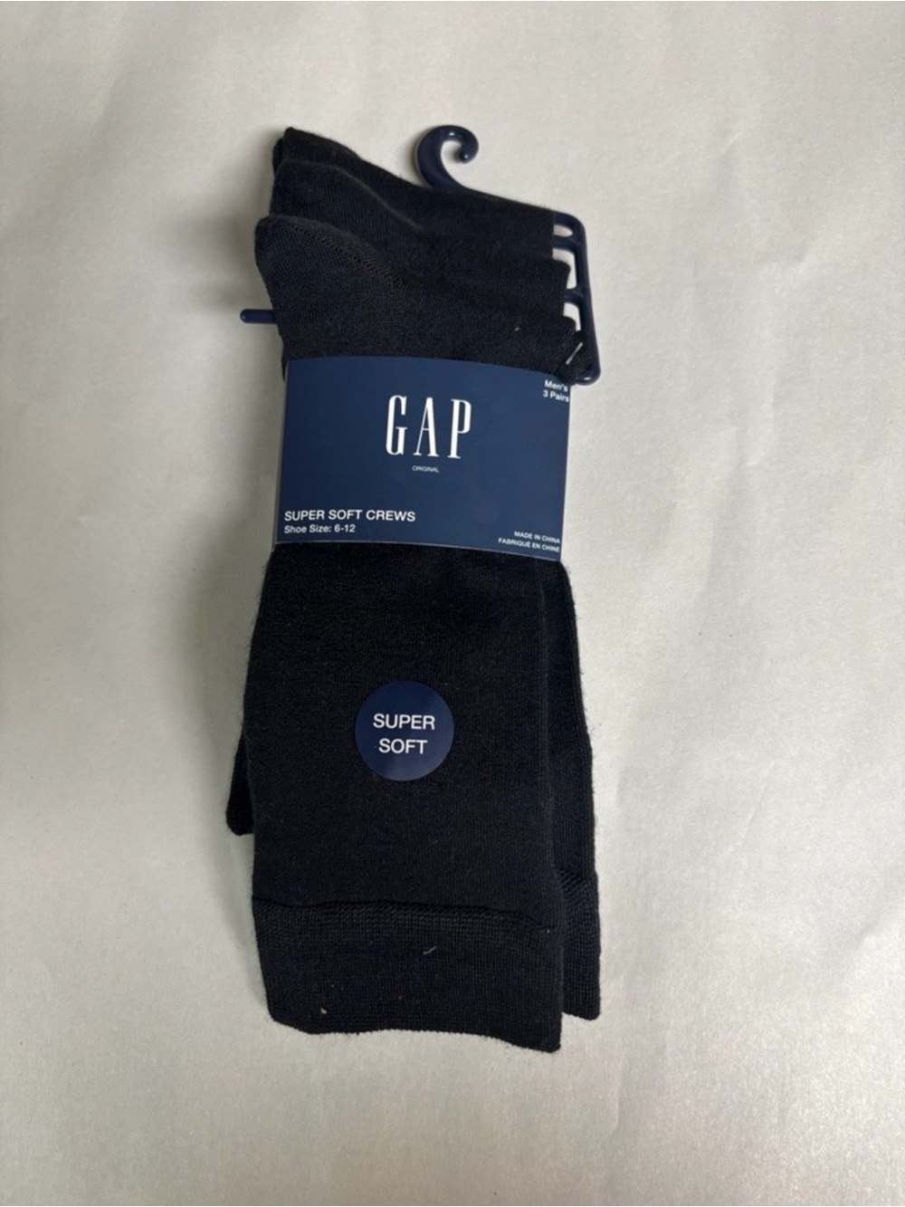 New Gap Socks Men’s 3 Pair Black Super Soft Crews Business Casual Dress Preppy